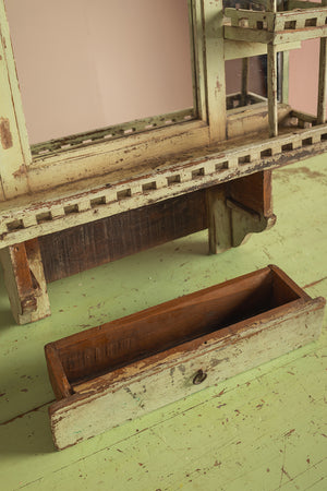 Vintage Pale Green Temple Wall Mirror