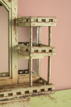 Vintage Pale Green Temple Wall Mirror