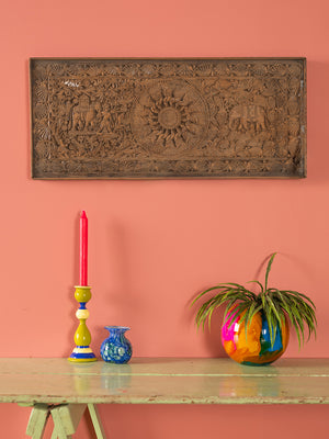 Vintage Carved Wooden Panel