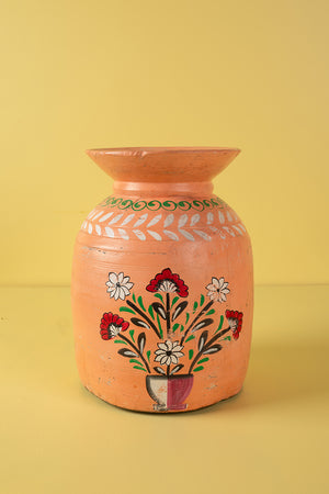 Hand Painted Vintage Large Wooden Pot (Re-worked) - 15