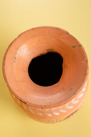 Hand Painted Vintage Large Wooden Pot (Re-worked) - 15