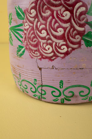 Hand Painted Vintage Large Wooden Pot (Re-worked) - 20