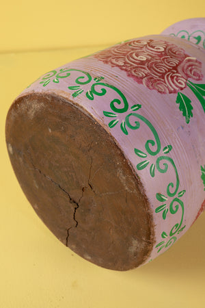 Hand Painted Vintage Large Wooden Pot (Re-worked) - 20