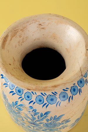 Hand Painted Vintage Large Wooden Pot (Re-worked) - 21