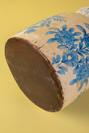 Hand Painted Vintage Large Wooden Pot (Re-worked) - 21
