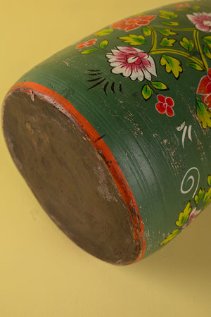 Hand Painted Vintage Large Wooden Pot (Re-worked) - 22