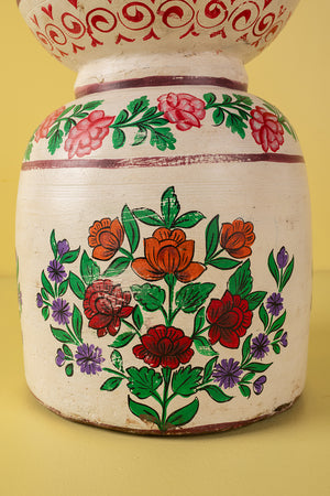 Hand Painted Vintage Large Wooden Pot (Re-worked) - 23