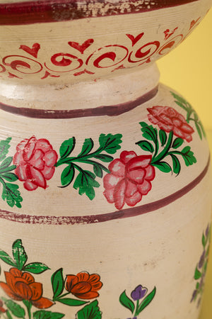 Hand Painted Vintage Large Wooden Pot (Re-worked) - 23