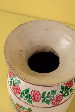 Hand Painted Vintage Large Wooden Pot (Re-worked) - 23