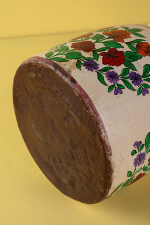 Hand Painted Vintage Large Wooden Pot (Re-worked) - 23