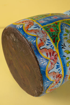 Hand Painted Vintage Large Wooden Pot (Re-worked) - 24