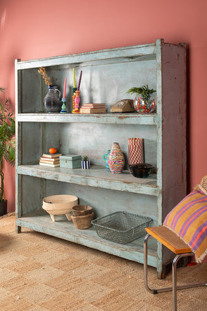 Pale Blue Vintage Bookcase