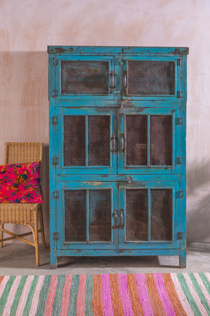 Blue Vintage Wooden Cupboard