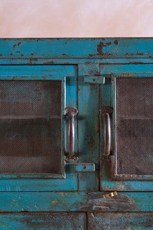 Blue Vintage Wooden Cupboard