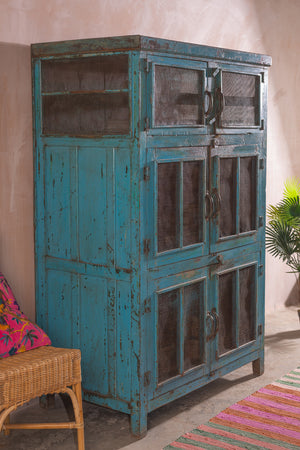 Blue Vintage Wooden Cupboard