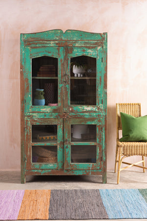 Vintage Green Glazed Cabinet