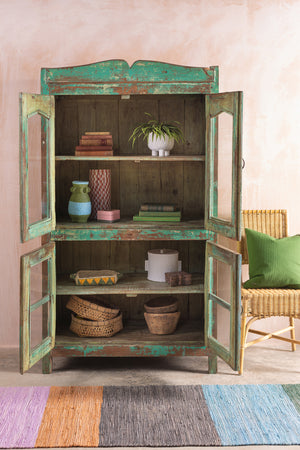 Vintage Green Glazed Cabinet