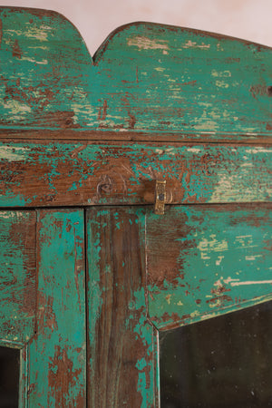 Vintage Green Glazed Cabinet
