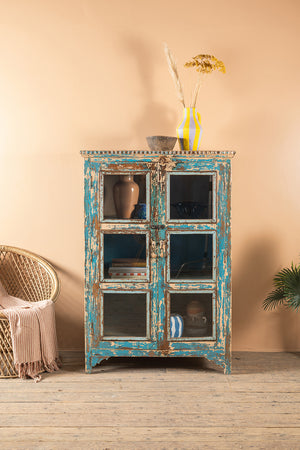 Vintage Blue Glazed Cabinet