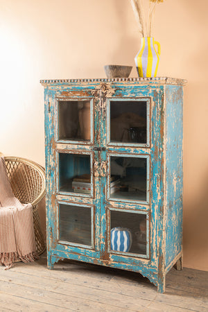 Vintage Blue Glazed Cabinet