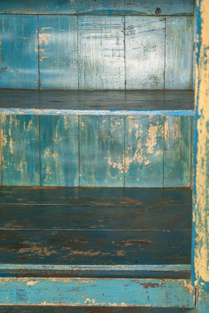 Vintage Blue Cabinet with Shelves