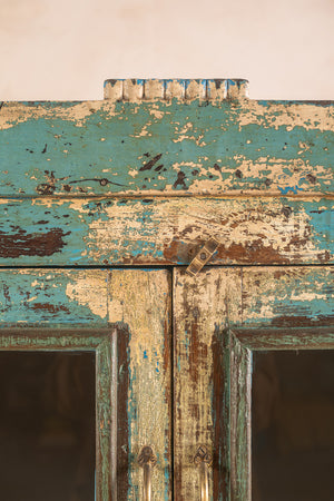 Vintage Blue Cabinet with Shelves