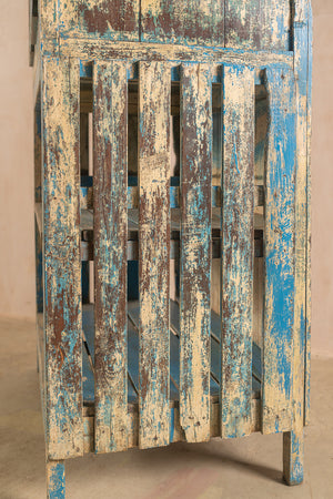 Vintage Blue Cabinet with Shelves