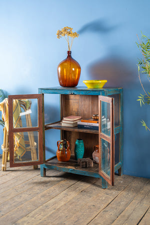 Blue Vintage Display Cabinet