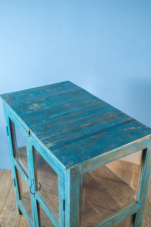Blue Vintage Display Cabinet