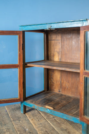 Blue Vintage Display Cabinet