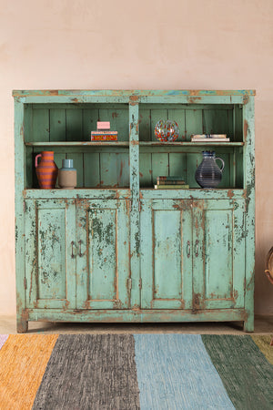 Vintage Turquoise Dresser Unit