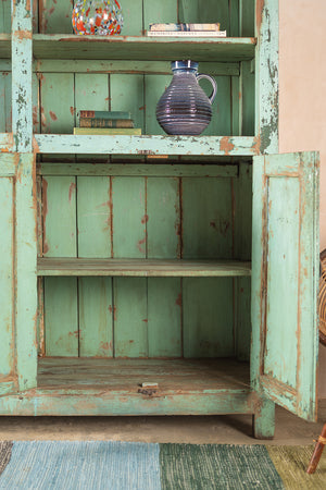Vintage Turquoise Dresser Unit