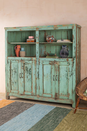 Vintage Turquoise Dresser Unit