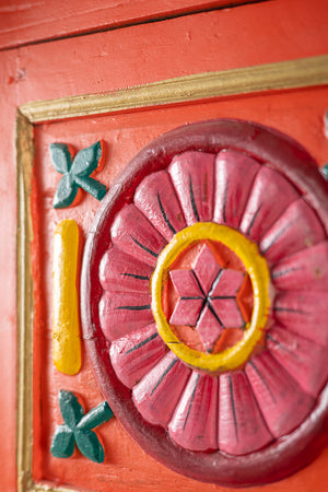 Orange Vintage Temple Style Cupboard