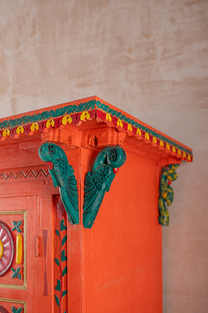 Orange Vintage Temple Style Cupboard