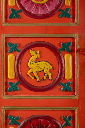 Orange Vintage Temple Style Cupboard