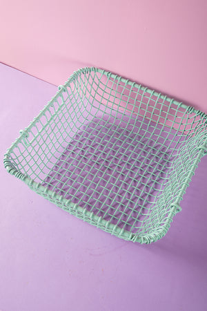 Light Blue Metal Railway Basket