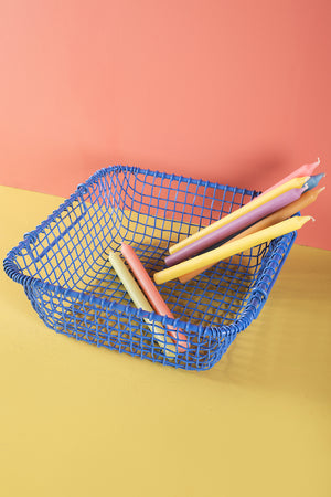 Dark Blue Metal Railway Basket