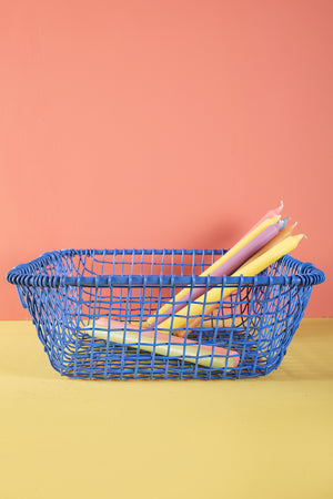 Dark Blue Metal Railway Basket