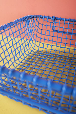Dark Blue Metal Railway Basket