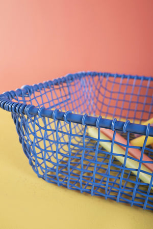 Dark Blue Metal Railway Basket