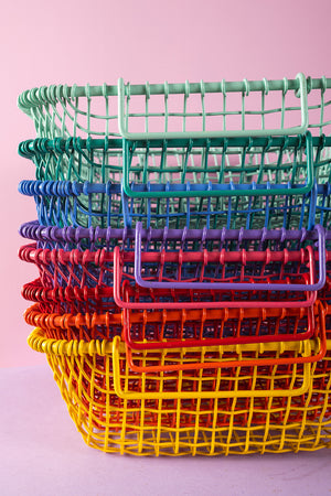 Dark Blue Metal Railway Basket