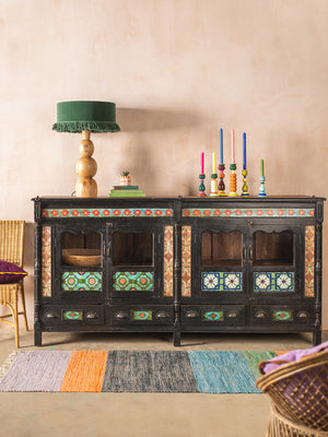 Black Vintage Sideboard with Tiles