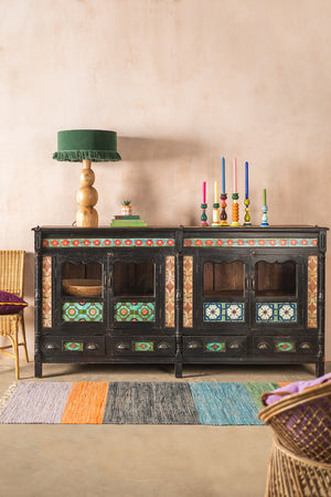 Black Vintage Sideboard with Tiles