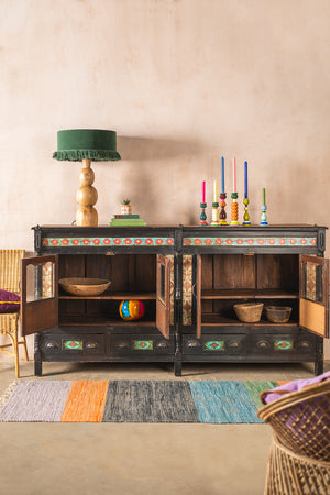 Black Vintage Sideboard with Tiles