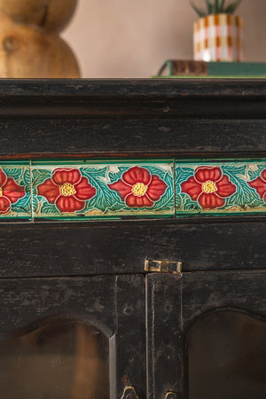 Black Vintage Sideboard with Tiles
