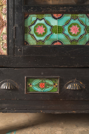 Black Vintage Sideboard with Tiles