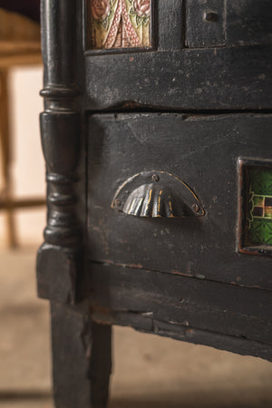 Black Vintage Sideboard with Tiles