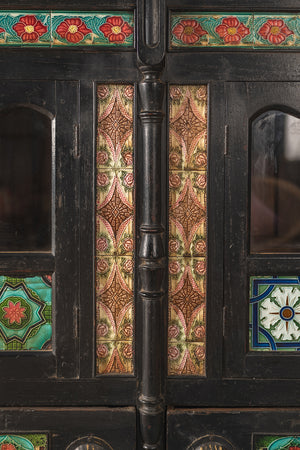 Black Vintage Sideboard with Tiles