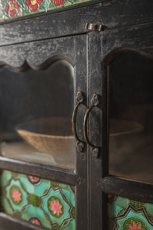 Black Vintage Sideboard with Tiles